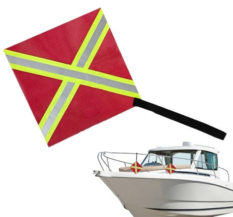 Rote Warnflagge Für Lkw Ladungen - Reflektierende Kajak Fahne - Hochsichtbare Reflektor Signalmarkierung für Anhängerkupplung Boote Fahrräder ATV Pkw Zugstange