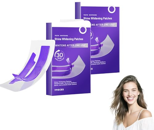 Strisce sbiancanti per denti - Kit professionale di strisce sbiancanti per denti, strisce correttive viola per macchie gialle, delicate per denti sensibili, sicure per lo smalto, 7 pezzi (2 scatole)