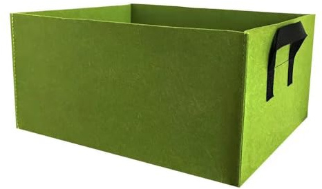 TOP-MAX 3 Pezzi Sacchetti Rettangolari Verdi in Tessuto Non Tessuto per Piantare, Sacchetti da Coltivazione per Giardino per Fioriere Esterne Contenitore Vivaio Vegetali Fiori, 60cmx30cmx20cm
