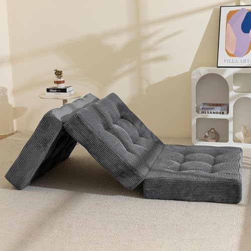 MAXYOYO Materasso pieghevole 75 x 190 cm – 15 cm extra spesso, materasso pieghevole in memory foam, 3 pezzi, per soggiorno