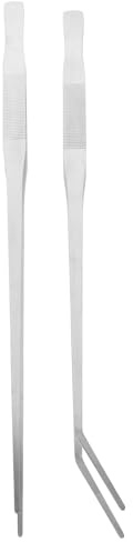 BUGUUYO Lot de 2 Pinces à Nourrir en Acier Inoxydable pour Reptiles Extra Longues 48 CM Pinces Longues pour Terrarium Outil D’Alimentation Sécurisé pour Lézards Serpents et Poissons