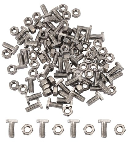 50PCS M6 Screws Assortment Kit, Stainless Steel Greenhouse Screws Nuts and Bolts Assortment Kit M6 Hammer Head Bolts Replacement for Outdoor Plant Gardening