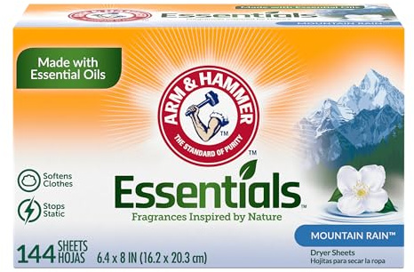 ARM & HAMMER Fabric Softener Sheets, Mountain Rain 144ct