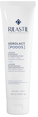 Rilastil Xerolact Podos Lipogel, Trattamento Idratante e Cheratolitico, Texture Ricca, Formula Antiscivolo con Sodio Lattato, Allantoina, Confezione da 100ml