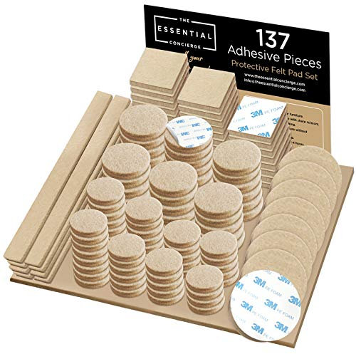 Furniture Pads to Protect Wood Floor. 3M Strong Adhesive Furniture Felt Pads for Furniture Feet. 137 Set of Felt Furniture Pads for Chair and Table Legs