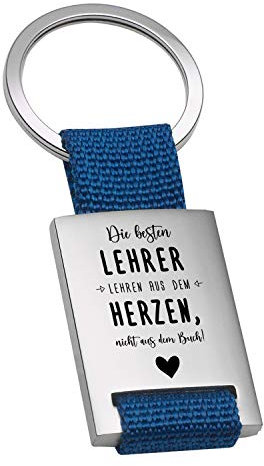 Geschenke 24 | Schlüsselanhänger personalisiert Die besten Lehrer (Blau - VS&RS) | graviert mit Spruch und Name | Abschiedsgeschenk für Kollegen | kleine Aufmerksamkeit