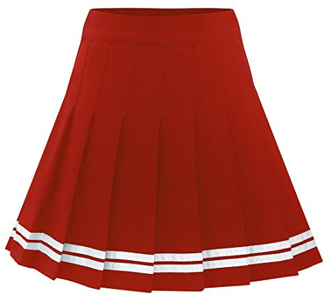 Dressystar Dam stretchig veckad kjol skolflicka solid skater tennis baskjol minikjol