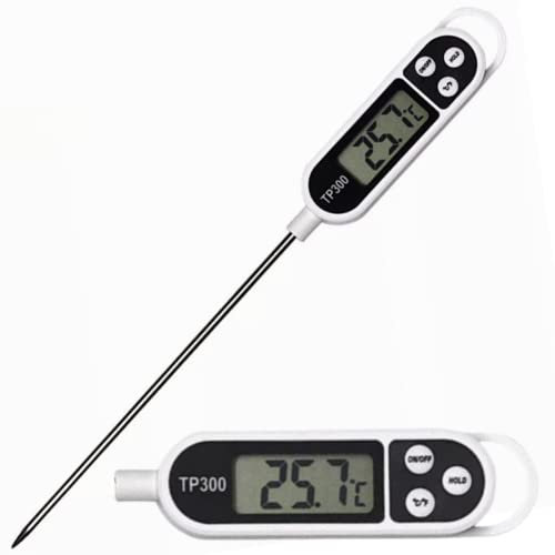 Cooking Meat Thermometer,TMGLOBLE Digital Food Thermometer Instant Read Long Probe, Auto Off, LCD Screen Thermometers for Food BBQ, Coffee, Milk, Water, Jam, Grill (Battery Included) Food Probe