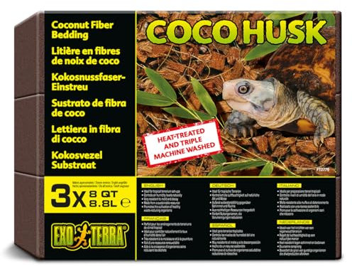 Exo Terra Coco Husk (Kokoschips) - tropisches Terrariensubstrat, 3er Pack