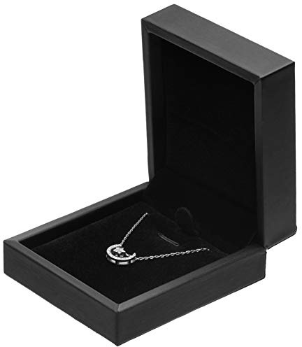 Giftop PU Leather Necklace Pendant Box for Wedding,Jewelry Gift Storage Display Case (Black)