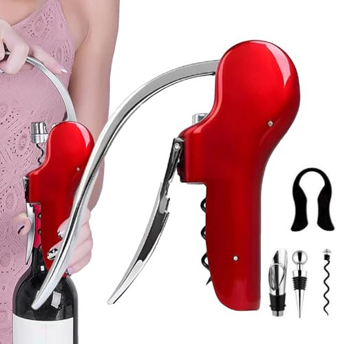 Kit ouvre-bouteille de vin, ouvre-bouteille manuel pour vin, 5 ouvre-bouteilles en alliage de zinc résistant | Ouvre-bouteille Quic en forme de cygne avec coupe-vin
