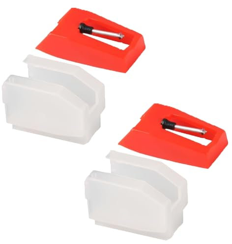 Lot de 4 aiguilles de rechange pour tourne-disque, stylet diamant de rechange, compatibles avec Jensen Crosley Phonographe avec stylet blanc (Aiguille03)