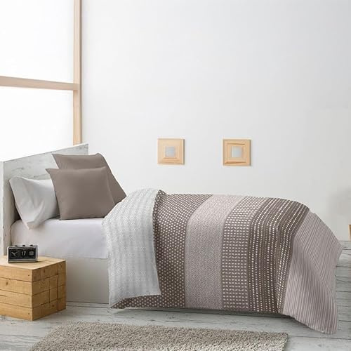 Rufino Díaz Edredón Invierno Reversible 350g Estampado Naray (Marrón - 150 cm) - Otoño/Invierno - Suave y cálido para tu Descanso