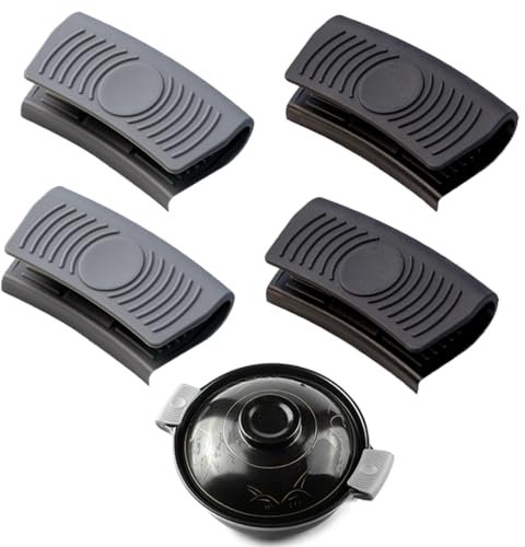 SGERUFZ 4 Presine in Silicone per Pentole, Salvapentole in Silicone Resistente al Calore, Maniglie Assist per Pentole, Protezione Termica per Maniglie, Protezione per Dita da Forno