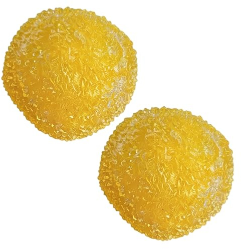 Tsawntd Palla Antistress Croccante da 2 Pezzi, Giocattolo sensoriale modellabile Antistress Squish per Bambini Adulti, Giallo
