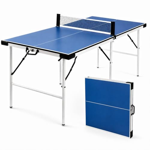 Hyner Mesa de ping pong de 169 cm para exterior, plegable, de metal