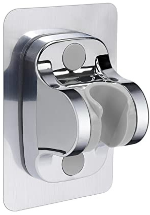 NearMoon Self Adhesive Shower Head Holder-Adjustable Handheld Shower Holder NO Drilling Wall Mount Waterproof (1 Pack, Chrome Finish)