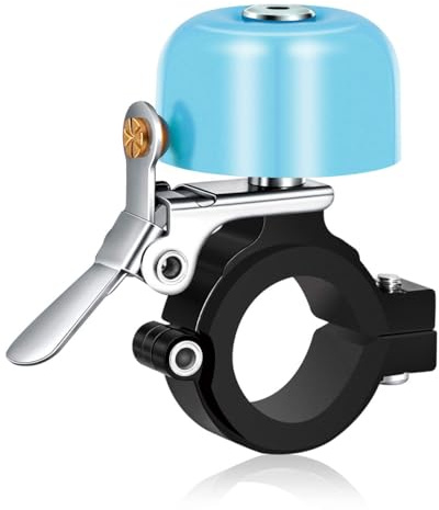 Greallthy Bike Bell Classic Brass Bicycle Bell,Bike Bells for Adults Kids, Loud Retro Bell for Road & Mountain Bikes, Universal Handlebar Fit (Blue).