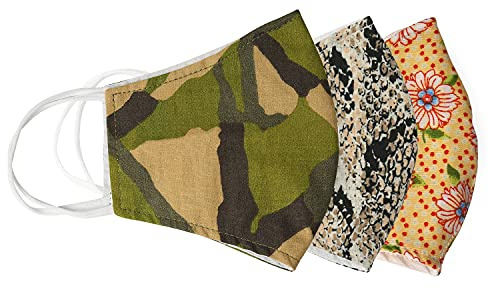 100% Algodón Azul Turquesa Mascarilla Facial Protector Tela Diseño De Moda Bolsillo De Filtro Reutilizable Metal Nariz Bridge Lavable Para Mujer y Hombre Paquete de Tres