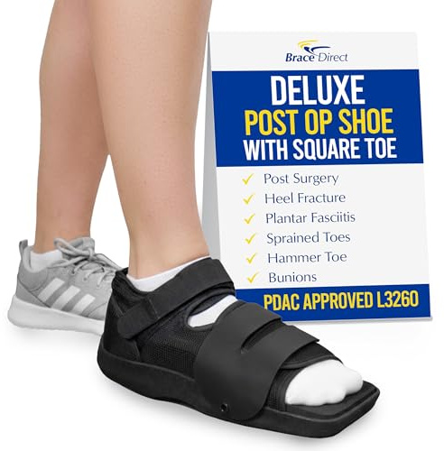 Brace Align Deluxe Post Op Shoe - Adjustable Medical Support for Broken Toes, Foot Injuries, Fractures, Bunions and Surgical Recovery L3260 - Size M (Men’s US 9-10 / Women’s US 10-11)