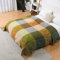 HOORDRY Chenille gewebte Tagesdecke 220x260CM,Sofadecke überwurf Decke für Couch Bett Sofa Stuhl,Doppelseitig Boho Decke mit Fransen, kuschelig weiche Couchdecke Wendedecke,Grün/gelb