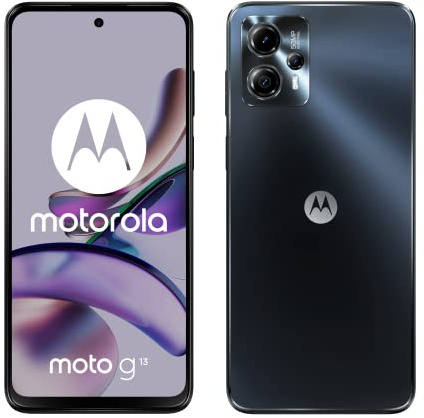 Motorola moto g13 (tripla fotocamera 50 MP, batteria 5000 mAH, Dolby Atmos Stereo Speakers, 4/128 GB espandibile, Display 6.53 90Hz, NFC, Dual SIM, Android 13), Concrete Black, cover inclusa