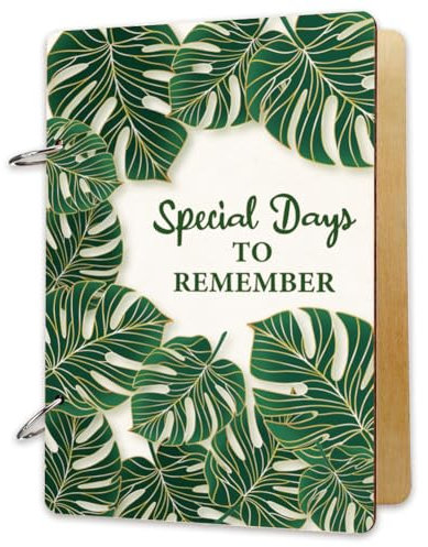 SUPERDANT Album Carte Postale en Bois pour Jours Spéciaux à Retenir Feuilles de Monstera Presentoir Carte Postale Rappel D'Anniversaire Organisateur Rangement Photo SANS ANNEAUX