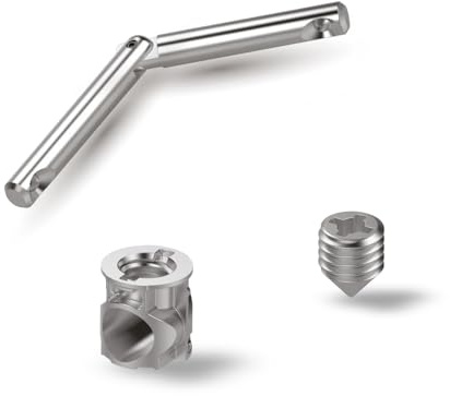 EVOTRADE Ferramenta Completa per Montaggio, Giunzione e Assemblaggio Mobili con Barilotto Ø14, Grano M8 e Tirante Doppio L45mm+L45mm - Kit 100 Pezzi Totali (40 Barilotti, 40 Grani e 20 Tiranti)