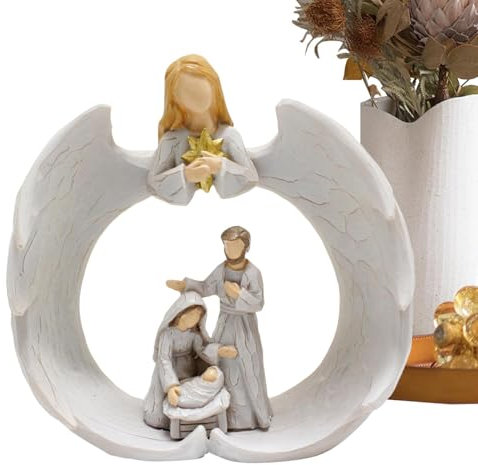 Figura Di Presepe, Statua Di Presepe | Angelo Di Natale Scultura Di Betlemme | Statua Di Presepe Decorativa Statua Di Resina Della Sacra Famiglia Figurina Di Presepe Figurina Di Presepe B