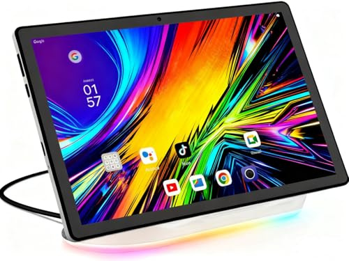 surfplatta, Android 14-surfplatta med uppladdningsbar ljudbas med stereohögtalare, 10-tums surfplatta med HD IPS-pekskärm, Otca-Core, 14 GB RAM, 64 GB ROM 1T Expand, Wi-Fi 6, BT 5.3, kamera
