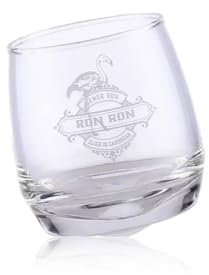 Ron Ron - Vaso de ron de alta calidad, edición limitada con diseño de flamenco, 270 ml, cristal grabado láser, apto para lavavajillas, para ron, whisky y cócteles, 88 mm de altura