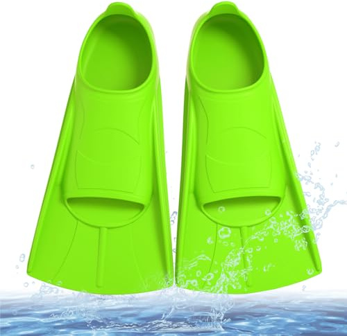 Pinne da nuoto per bambini, 100% silicone, pinne corte, pinne da allenamento, per bambini, adulti, nuoto, allenamento in acqua libera, snorkeling, immersioni per principianti
