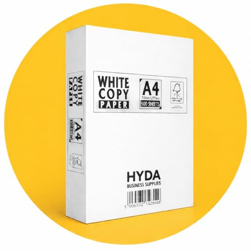 A4 Paper 75gsm White Printer Paper 500 Sheets Per Ream Pack of 1 Reams Copier Paper A4 Size Plain White Sheets for Office Supplies Printing Paper for Inkjet Laser Printers and Copiers HYDA