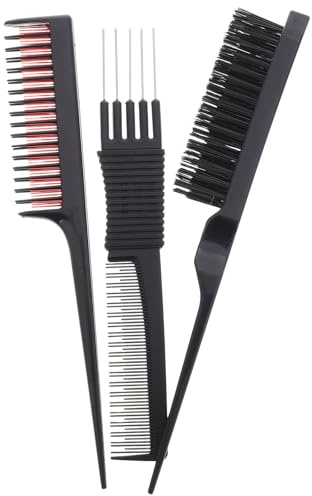 JECOMPRIS Set di Pettini da Parrucchiere per Divisione e Styling Chioma in Plastica Abs, Pettini a Coda di Topo per Donne Uomo Uso Quotidiano ed Eventi Speciali