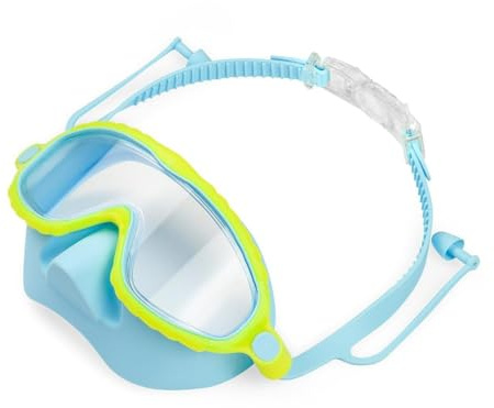 Simglasögon för barn med nässkydd, anti-dimma anti-UV-glasögon öronproppar, poolskydd för - för pojkar och flickor 4 till 16 år gammal dykning vatten sommar pool träning och spor