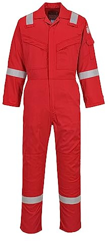 Portwest Mono Super-Ligero, Ignífugo Y Antiestático 210G, Tamaño: XL, Color: Rojo, FR21RERXL