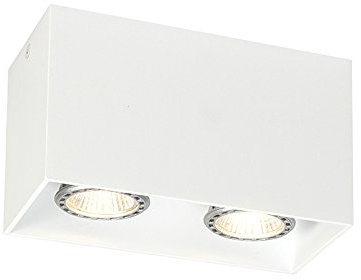 QAZQA - Modern Design-AufbauSpot I Spotlight I Deckenspot I Deckenstrahler I Strahler I Lampe I Leuchte weiß 2-flammig-flammig GU10 50mm - Qubo I Wohnzimmer I Schlafzimmer - Aluminium Rechteckig - LED