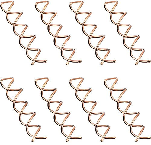 Spiral Hair Pin Spin Pin Spiral Hair Clip Spin Clip Bun Stick Pick for DIY Style 20 Pack (Rose Gold)
