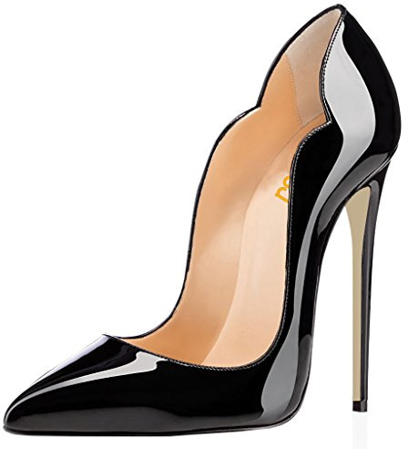 FSJ Women Classic Pointed Toe High Heels Sexy Stiletto Pumps Office Lady Casual Dress Shoes Size 10 Black
