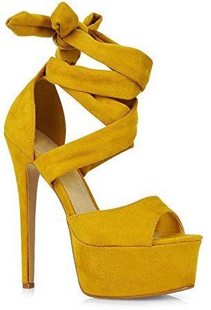 Womens Stiletto High Heel Sandals Ladies Platform Lace Up Peep Toe Dressy Evening Lace Up Shoes Size 3-8