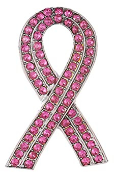Broche promocional de cáncer de mama, con diamantes de imitación, lazo rosa, broche promocional de joyería para supervivientes, broche de solapa para mujer, payment, Diamante de imitación