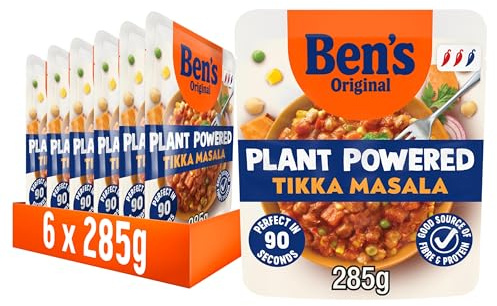 Ben’s Original Plant Powered Sweet Potato and Chickpea Tikka Masala Curry, Bulk Multipack 6 x 285 g pouches