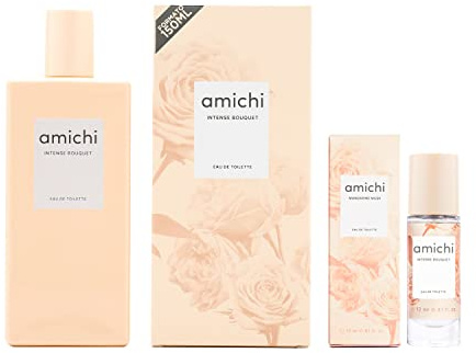 AMICHI - Intense Bouquet 150 + 12 ml, Perfume Mujer, Colonia Perfumada, Eau de Toilette Femenina, Fresca y de Larga Duración, Aroma Dulce y Femenino, Floral