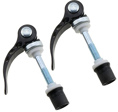 E-outstanding 2Pcs Black Bike Seat Clamp Seat Post Quick Release Saddle Parts for Folding Bicycle Mountain Bike M6x65
