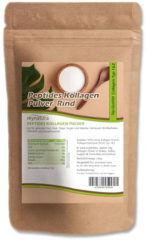 Mynatura Rind Collagen | Rind Kollagen Protein Hautpflege Pulver Hautgesundheit Haargesundheit (1x1000g)