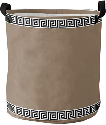Cesto Para Ropa Sucia Patrón Griego Retro De Flor Marrón Vintage Cestos De La Ropa Sucia Grande Lavandería Cestas Multifunción Canasta De Lavandería Para Baño Lavadero Dormitorio,40X50Cm