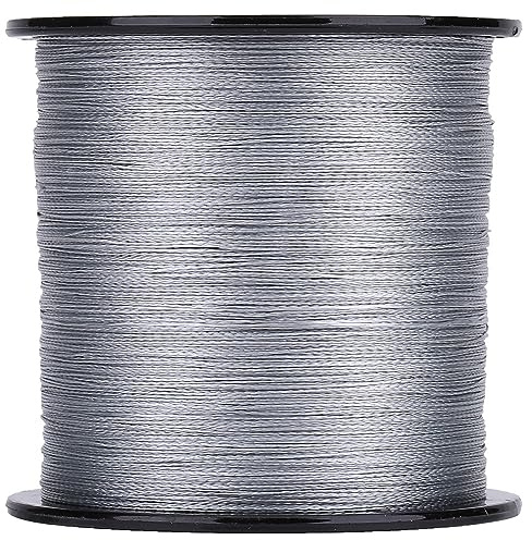 500 M Fiskelina, 4 Trådar Superstark PE Flätad Lina, Multifilament för Havs- och Isfiske, Fiskrepp, Grå, Optimerad för Fiskare