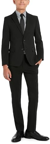 Kenneth Cole Reaction Boys Slim Fit 2-Piece Formal Suit, Black, 18R