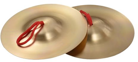 summina 1 par de platillos de mano pequeños de latón de 5,8 pulgadas, banda de gong, ritmo, ritmos, percusión, instrumento musical de cobre para ópera y tambores militares