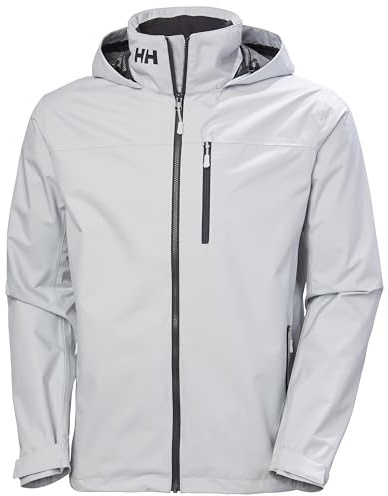 Helly Hansen Men's Crew Hooded Jacket 2.0, Grey Fog, 5XL